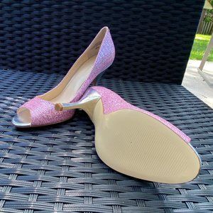 Enzo Angiolini Pink Sparkle Heels 8 1/2
